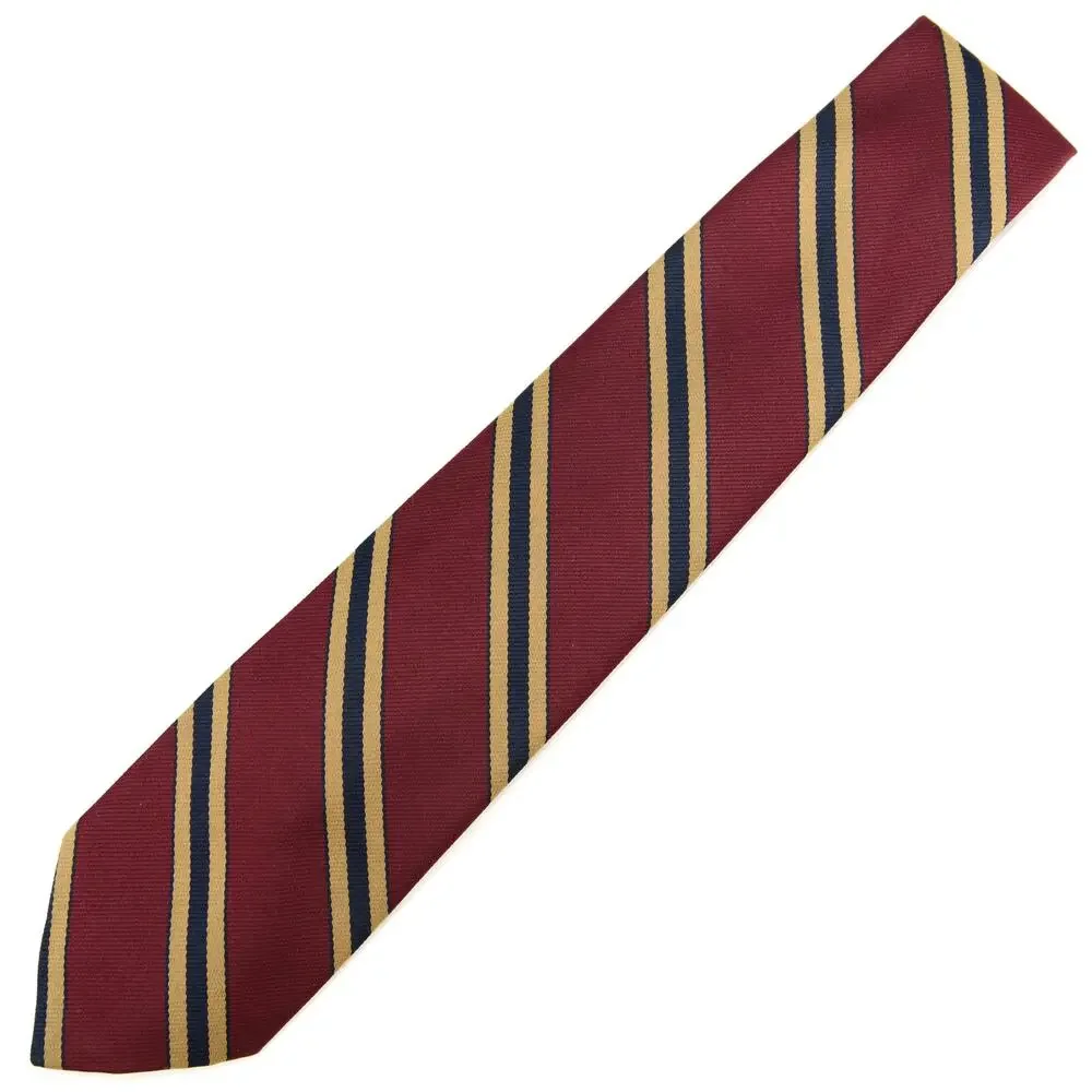 Vintage Burgundy Gold 60's 70's Polyester Necktie